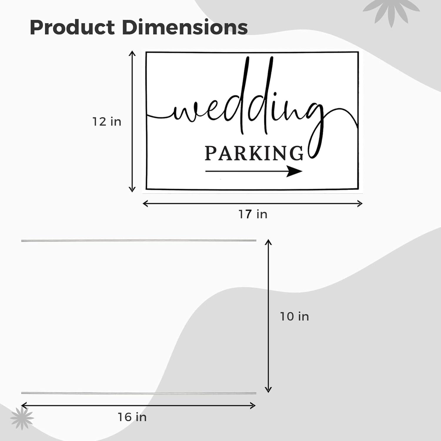 SCNWQ 3Pack Wedding Parking Signs, Double-Sided Signs Wedding Ceremony