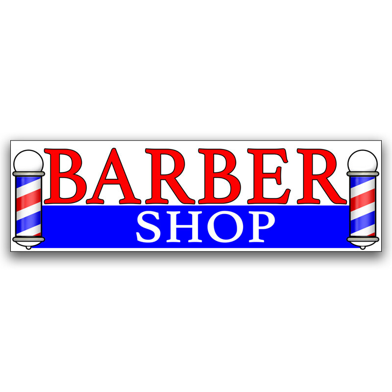 BARBER SHOP Vinyl Banner with Optional Sizes (Made in the USA)