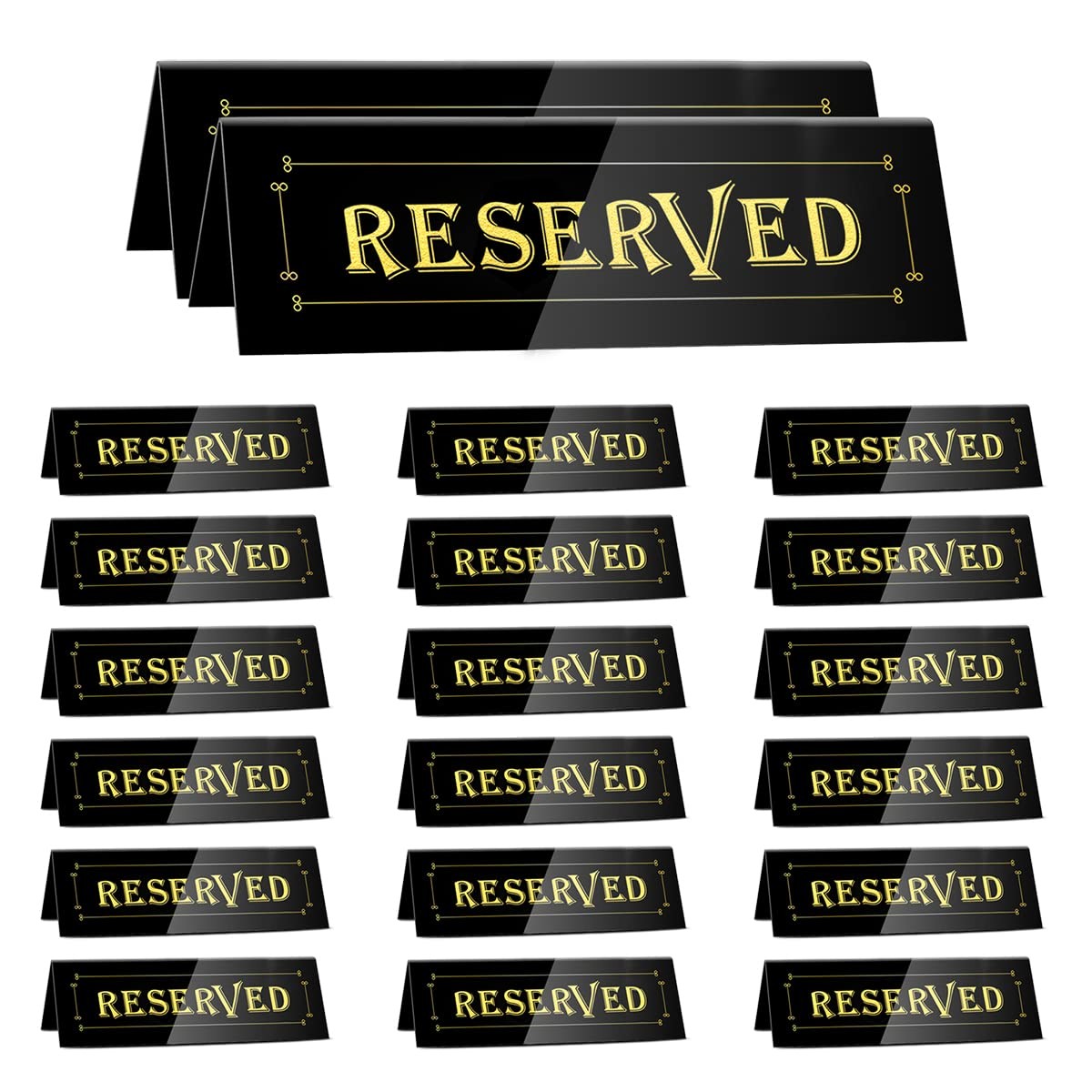 20 PCS Acrylic Reserved Table Tent Signs Reservation Wedding Seating Decor