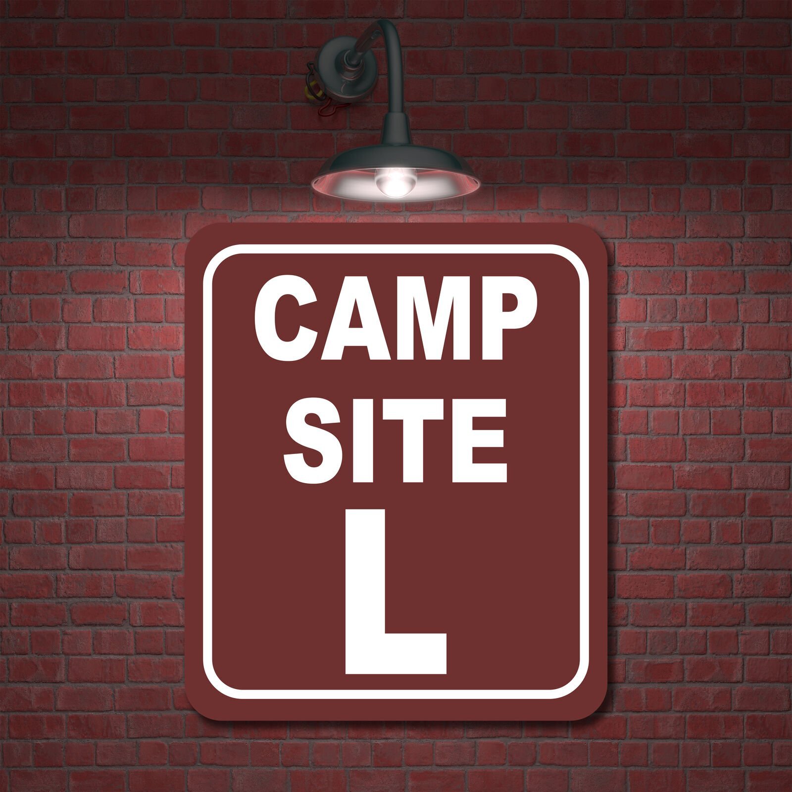 Camp Site L Camping Aluminum Composite Sign