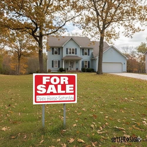 4pk 12″x9″ Red Waterproof Plastic “For Sale” Signs for Car, Boat, Trailer