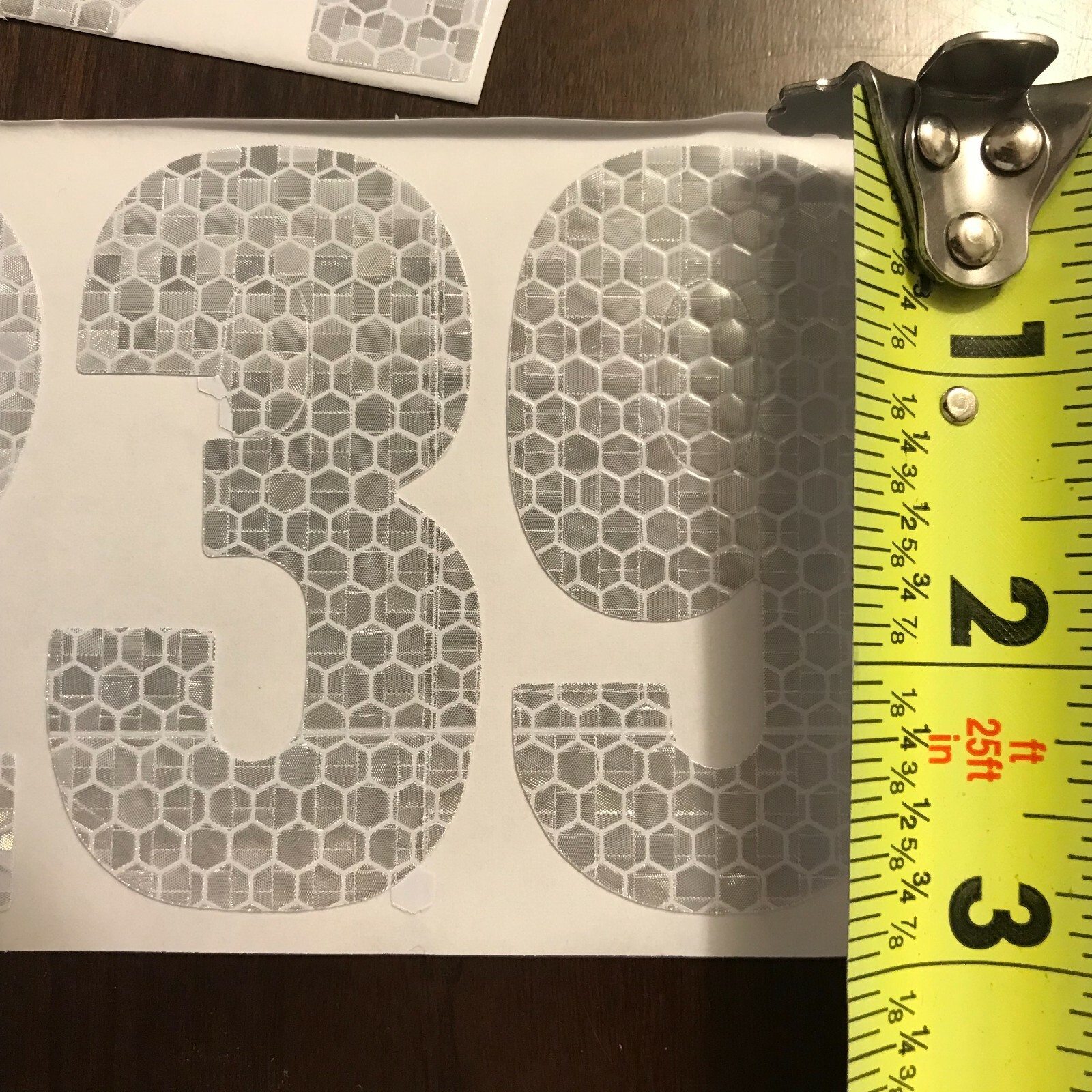 Reflective Numbers for House or Mailbox – White / Silver, New Set of 29 Numbers