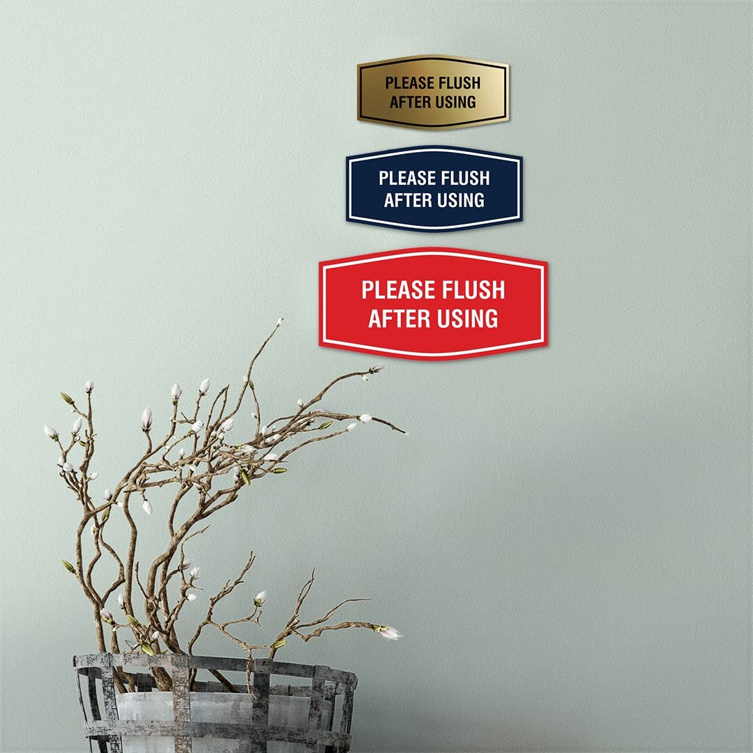 Fancy Please Flush After Using Sign Black – Large 1 Pack