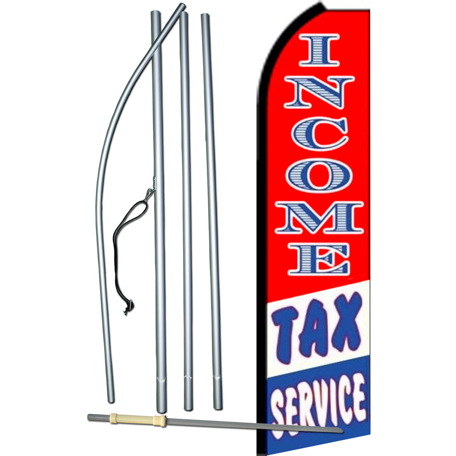 Income Tax Service Red, White And Blue Complete Swooper Flag Bundle