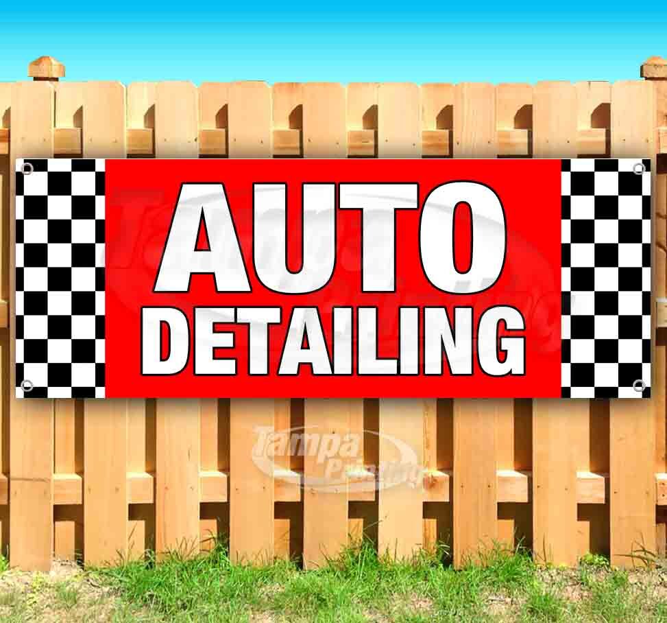 AUTO DETAILING CLEARANCE BANNER Advertising Vinyl Banner Flag Sign Many Sizes