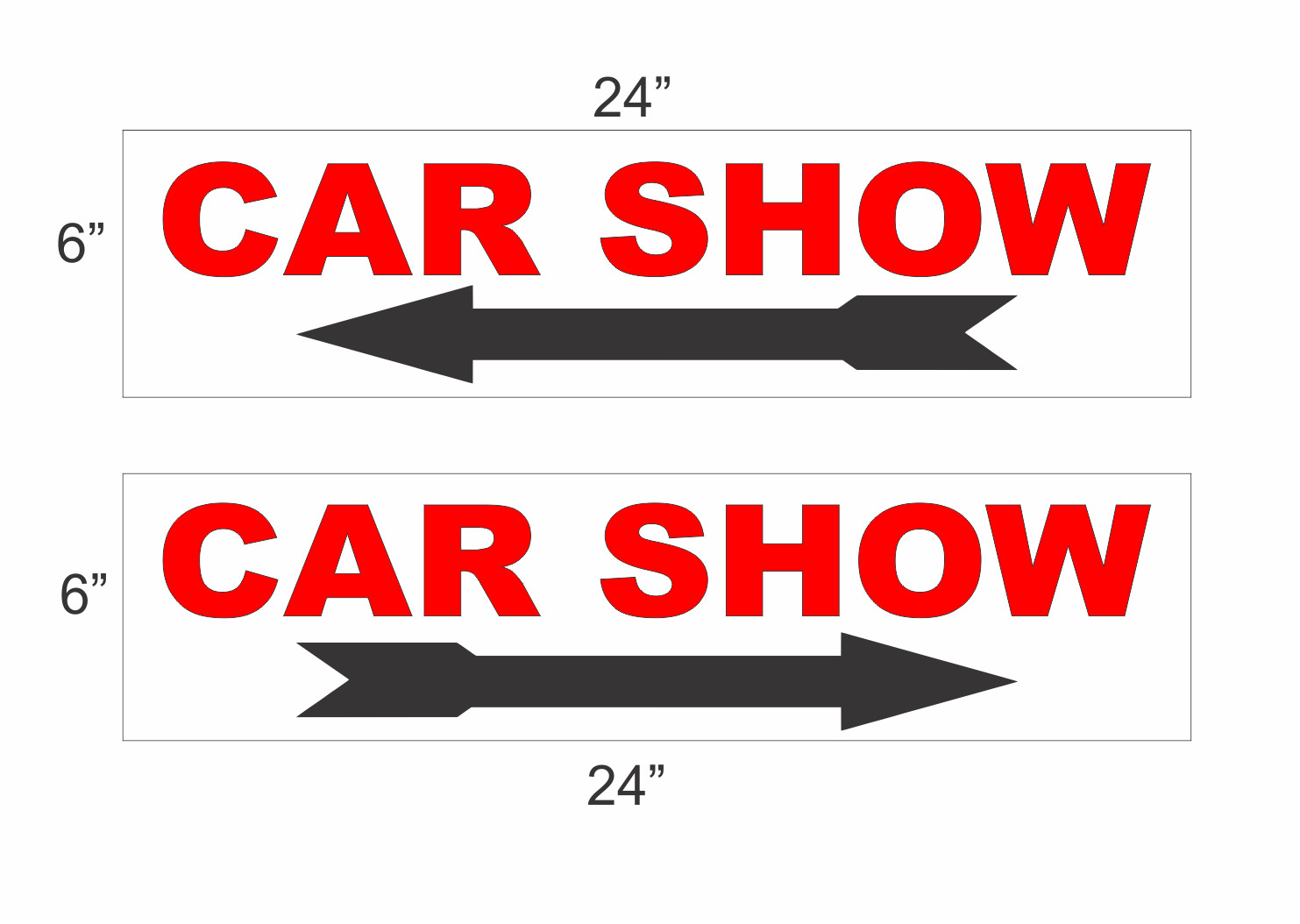 CAR SHOW with Arrow 6″x24″ RIDER Road SIGNS Buy 1 Get 1 FREE 2 Sided Plastic