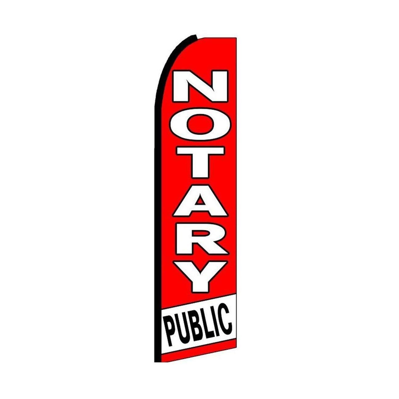 Notary Public Swooper Flutter Feather Flag | 3ft W x 11.5ft Tall