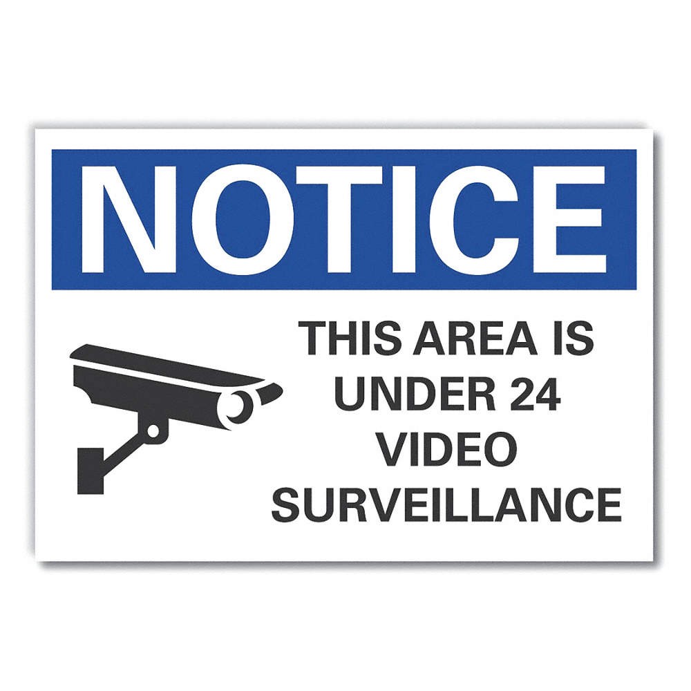 LYLE LCU5-0053-ND_5X3.5 Srveillnce Notice Label,3 1/2x5in,Polyes 64MR15