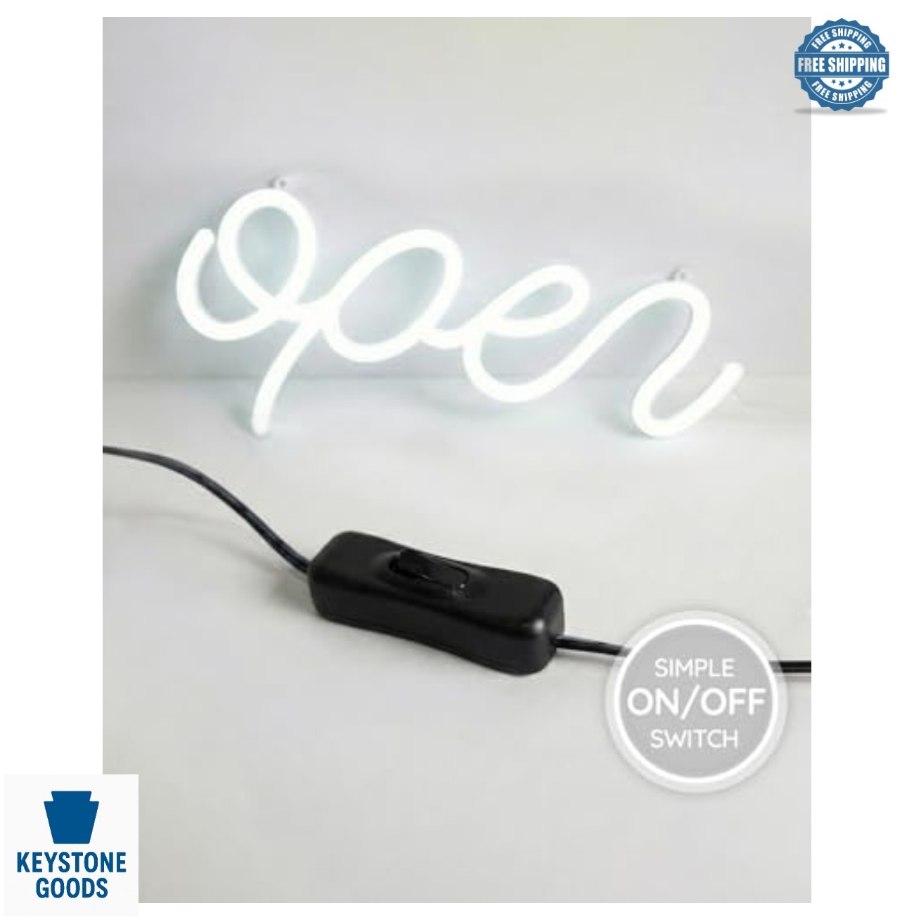 LED Neon Open Sign 15×7 Inch Wall Mount Window Lighted Store Sign For Shop Cafe