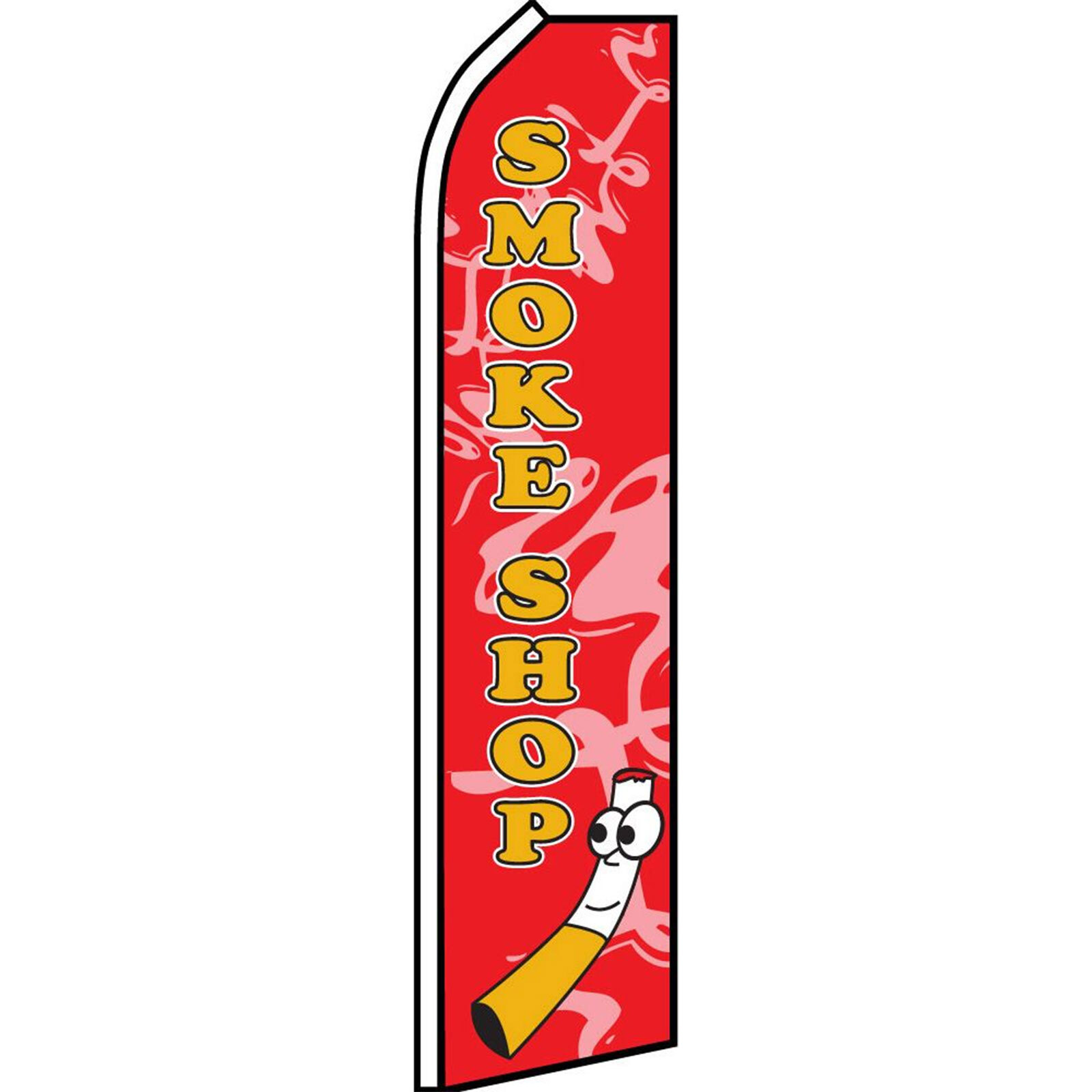 Smoke Shop Red 3 ft X 11 1/2 ft Polyester Swooper Flag