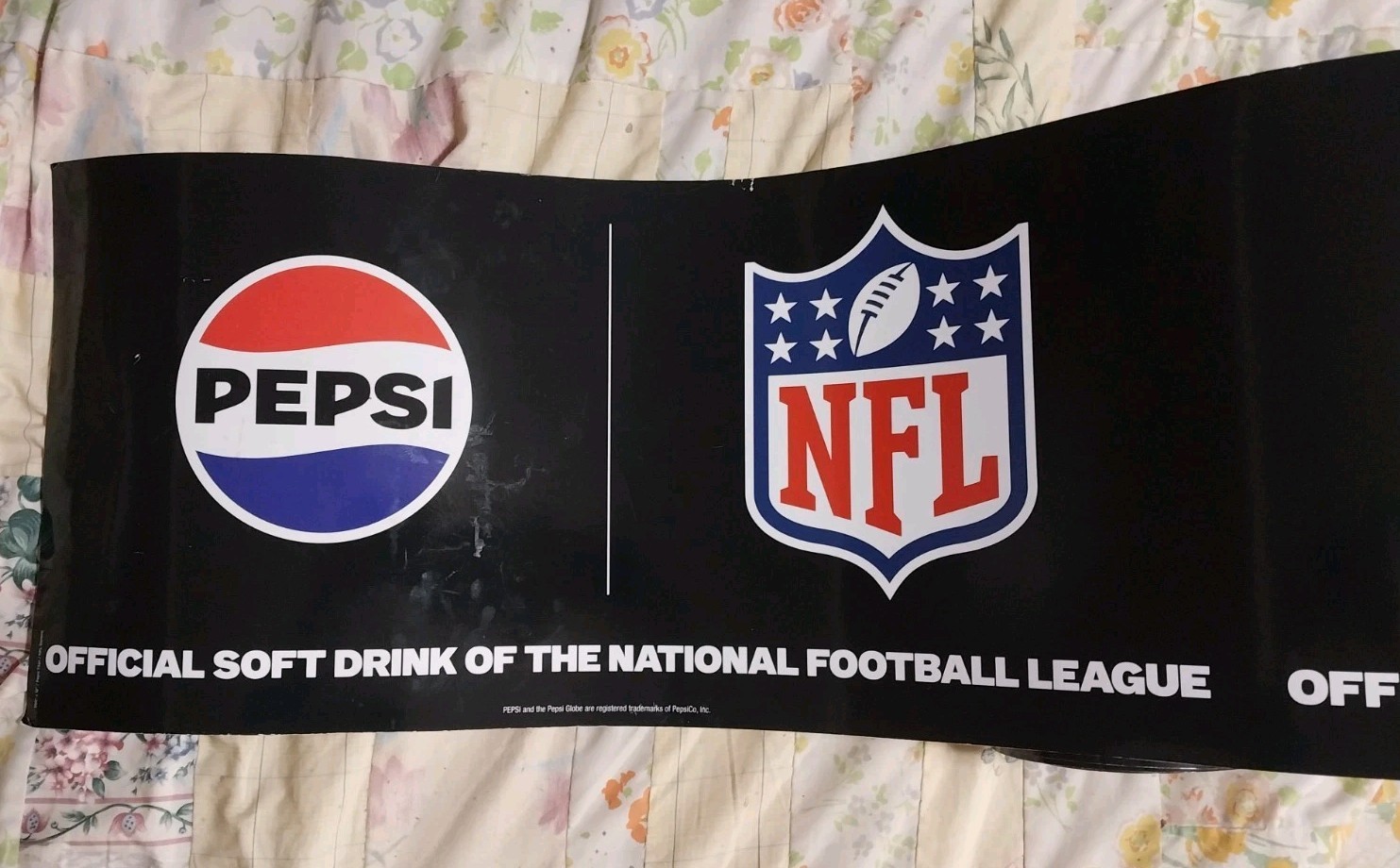 Black Pepsi Seasonal Promotional Banner 300in Long x 12in Tall – NFL