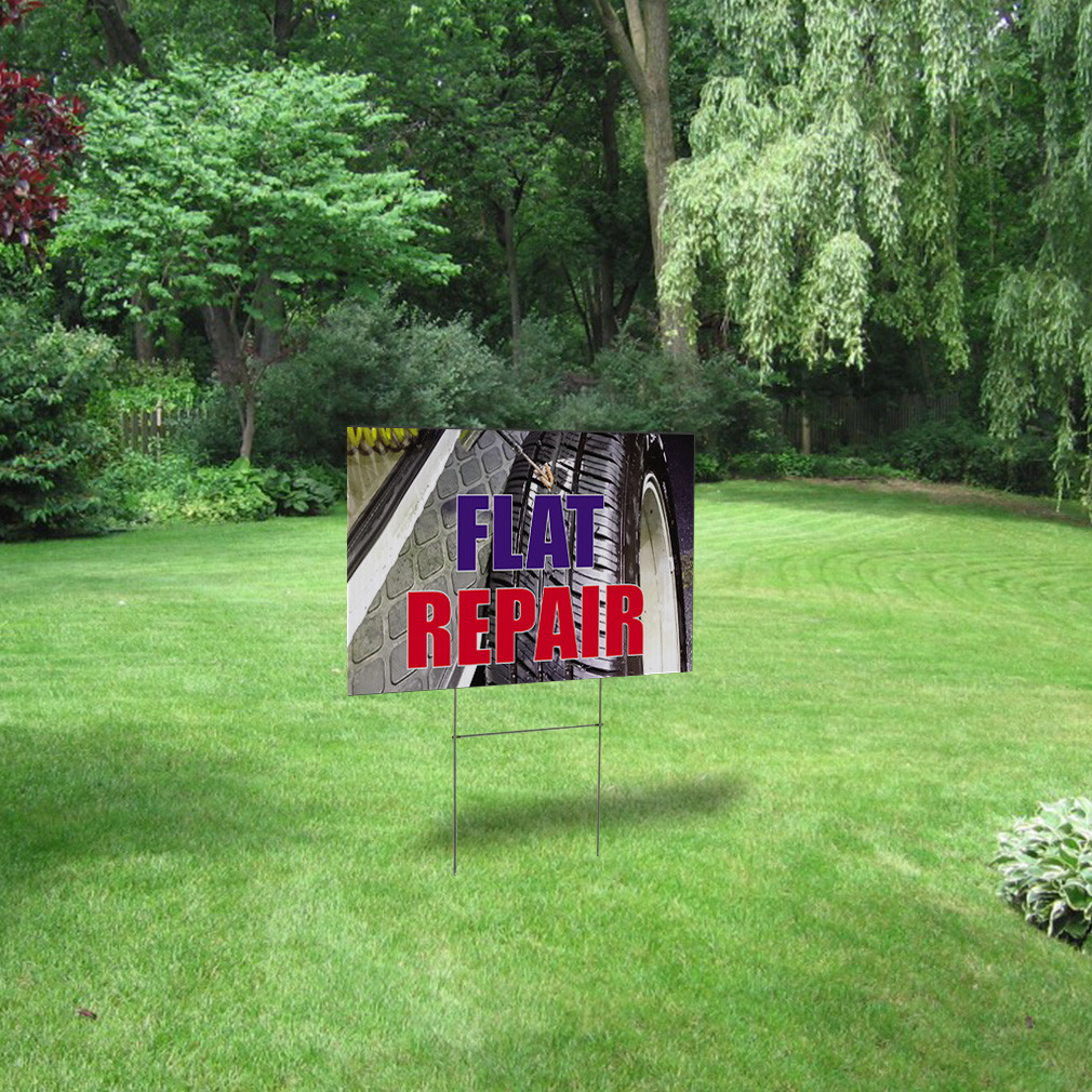 Flat Repair #3 Outdoor Lawn Decoration Corrugated Plastic Yard Sign