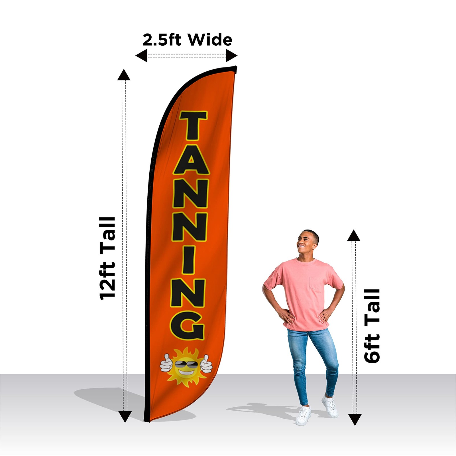Lookourway Feather Flag Banner – 12 Feet Tall Advertising Flags For Outdoor