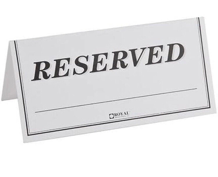 Pack of 250 Paper Table Reserved Sign