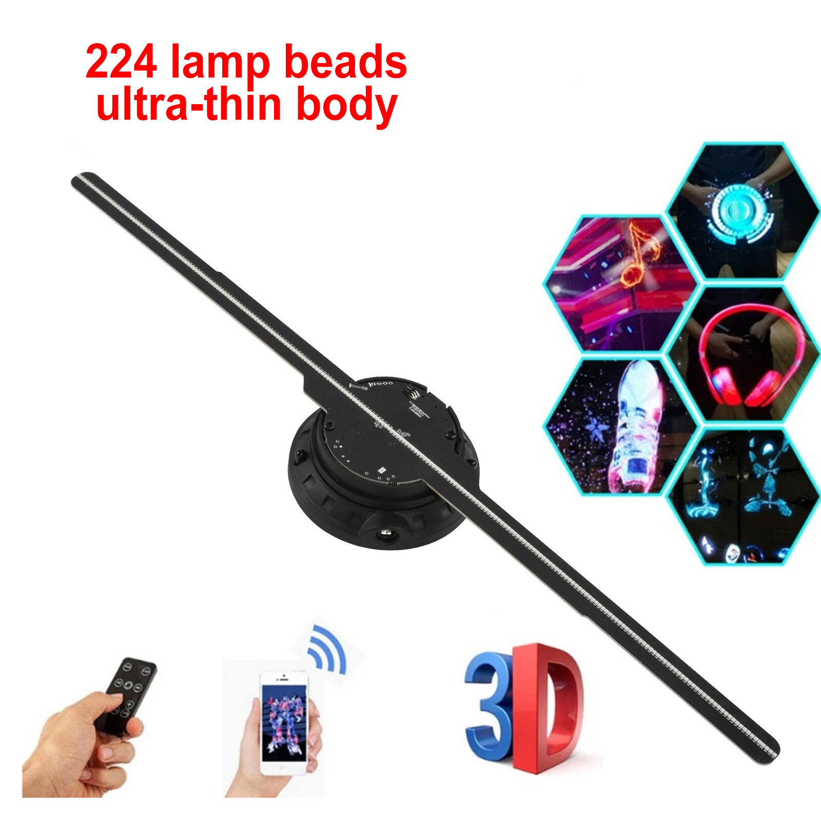3D Hologram Advertising Display Fan 234LED IOS/Androi Wifi Holographic Projector