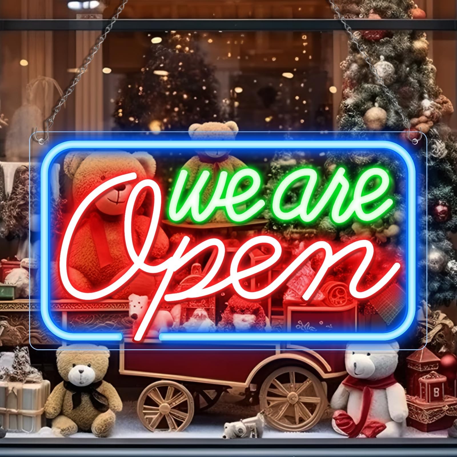 Neon We Are Open Signs for Business, 16.5”x 9” Open Sign LED, Super Bright …