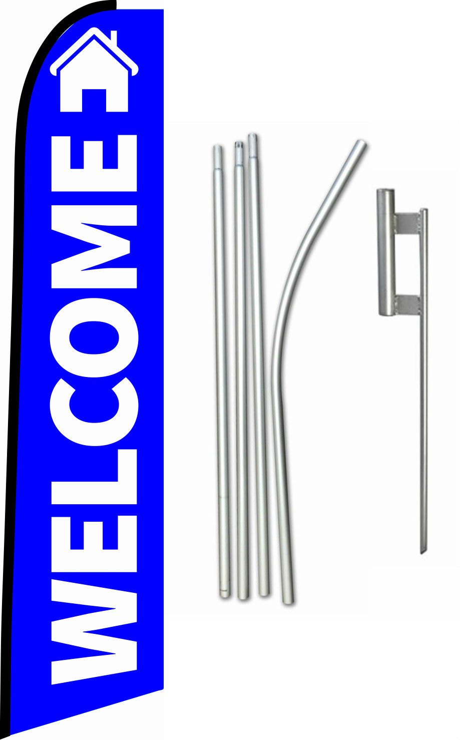 EZ Swooper Feather Tall Flag Replacement, Polyester, (Welcome) Flag Only