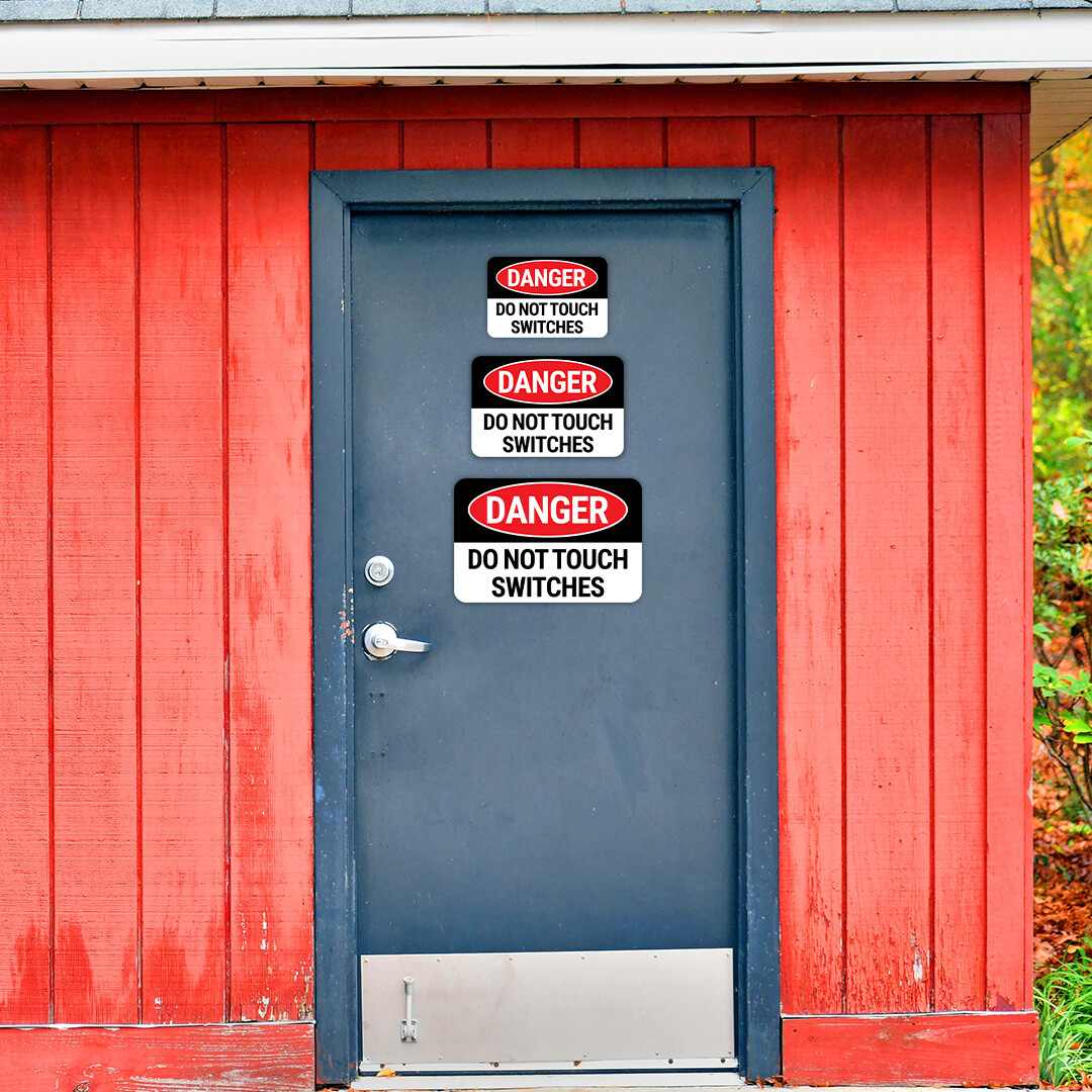 Classic Framed Plus Danger Do Not Touch Switches Door or Wall Sign | Signage