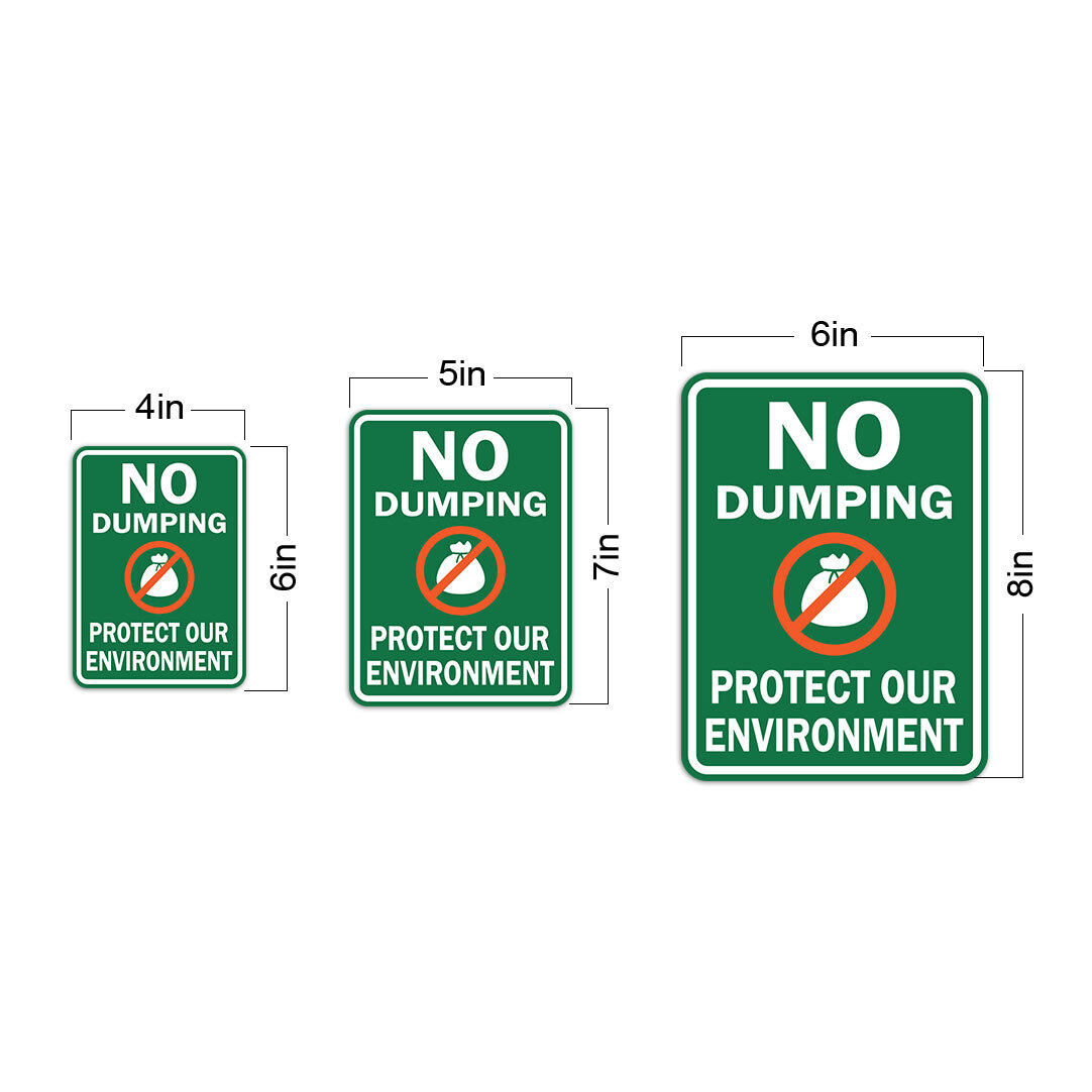Portrait Round Plus No Dumping Protect Our Environment Wall or Door Sign