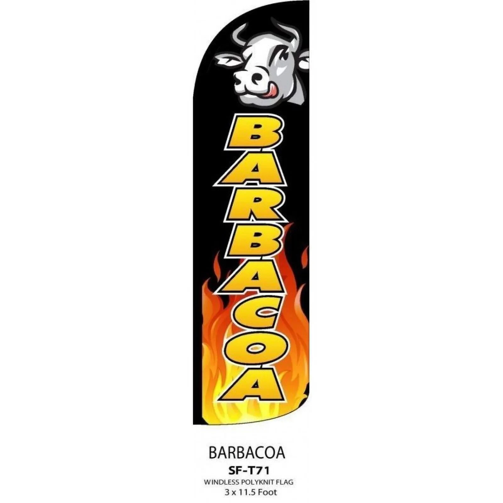 Barbacoa Swooper Flutter Windless Feather Flag | 3ft W x 11.5ft Tall