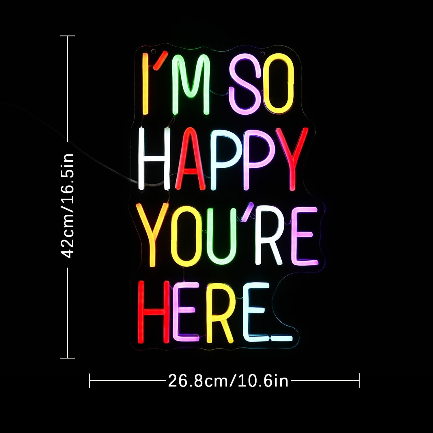 I’m So Happy You’re Here Neon Sign Letter Neon Lights up Signs Dimmable Posit…