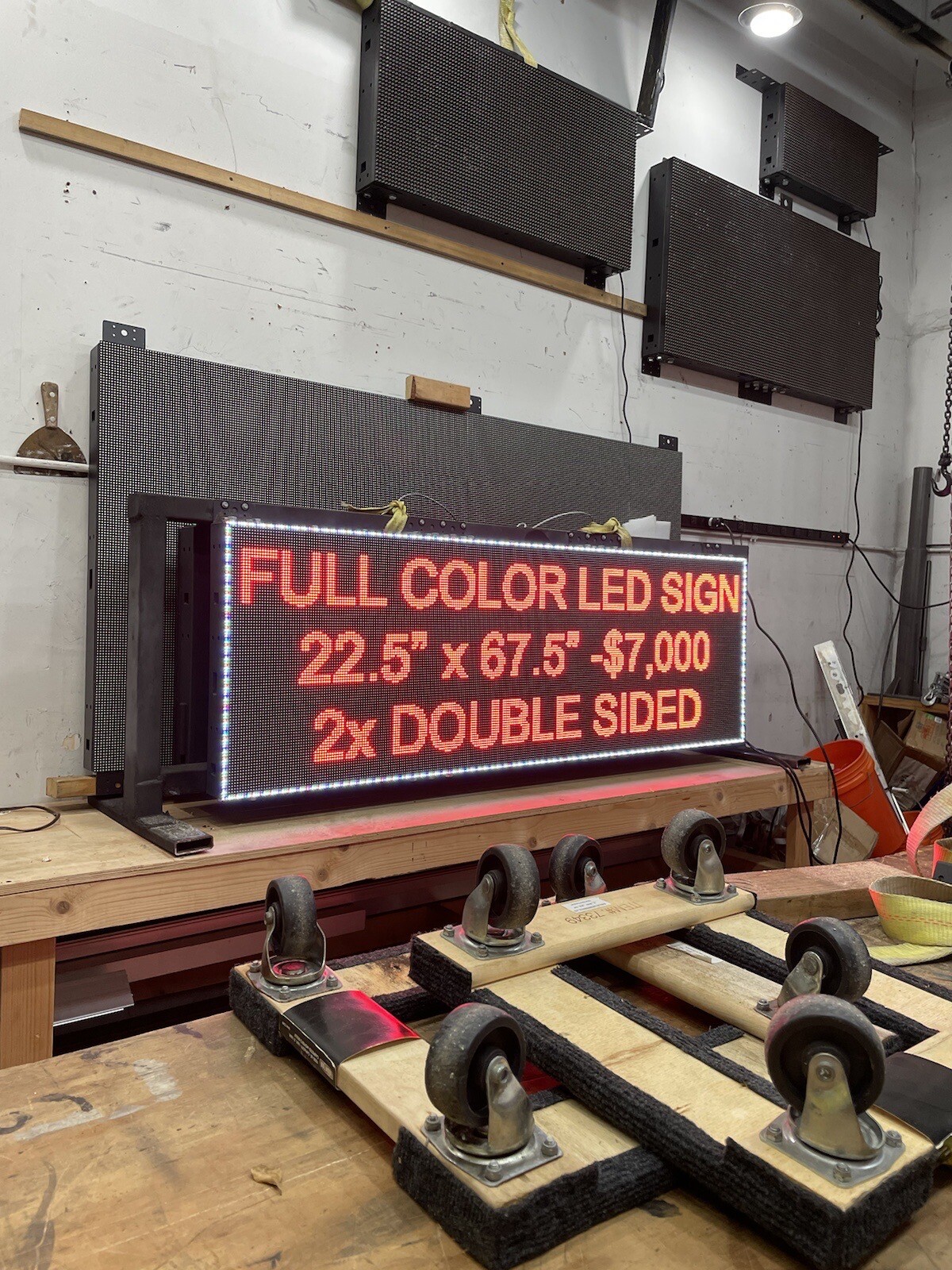 2x LED Sign Outdoor Indoor Programmable Digital Message Board P6 – 22.5” x 67.5”