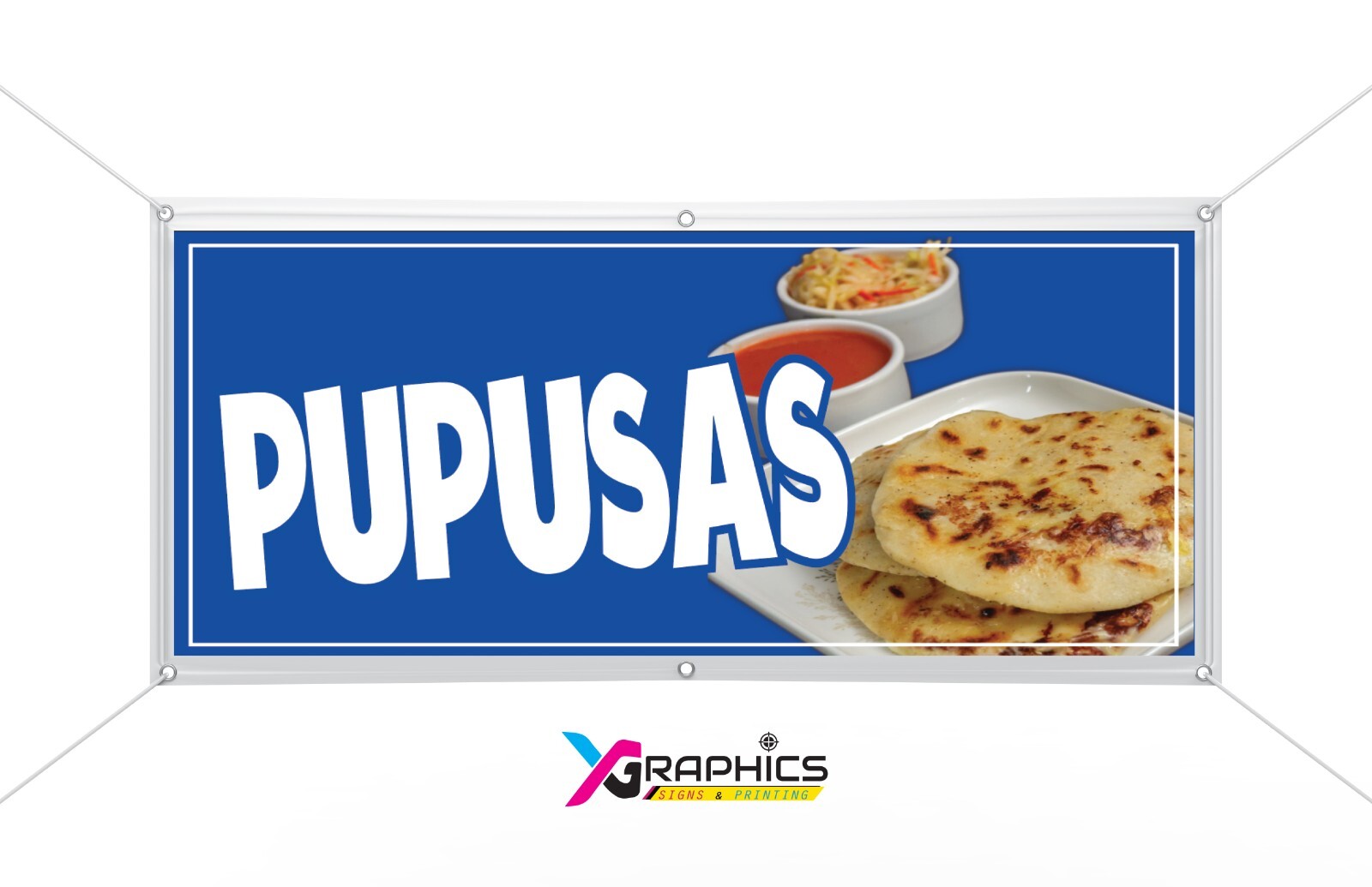 Pupusas Vinyl Banner advertising Sign Full color indoor outdoor Salvadorian Food