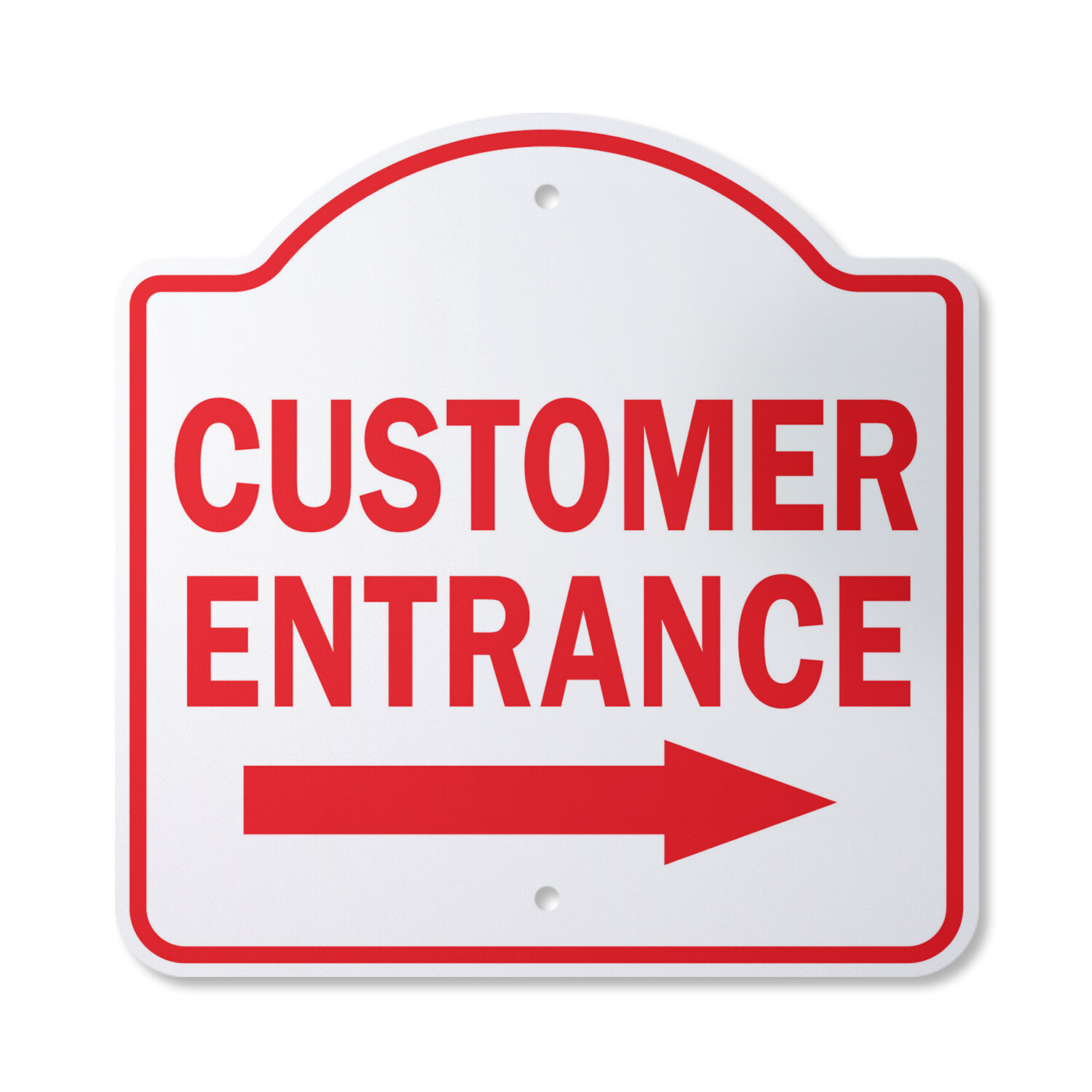 Customer Entrance Right Arrow Plastic Novelty Sign