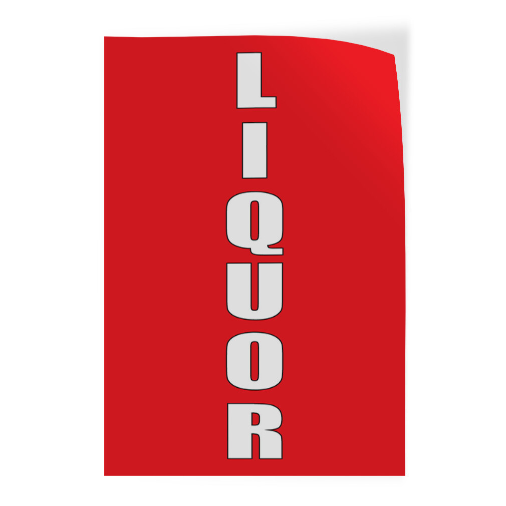 Door Decals Vertical Vinyl Stickers Multiple Sizes Liquor Red Industrial Vinyl