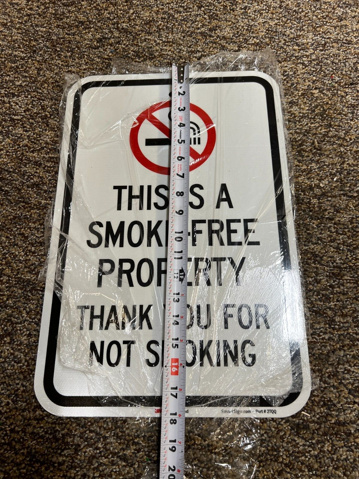 (QTY 2) SmartSign 18×12″ This Is a Smoke-Free Property Thank You for Not Smoking