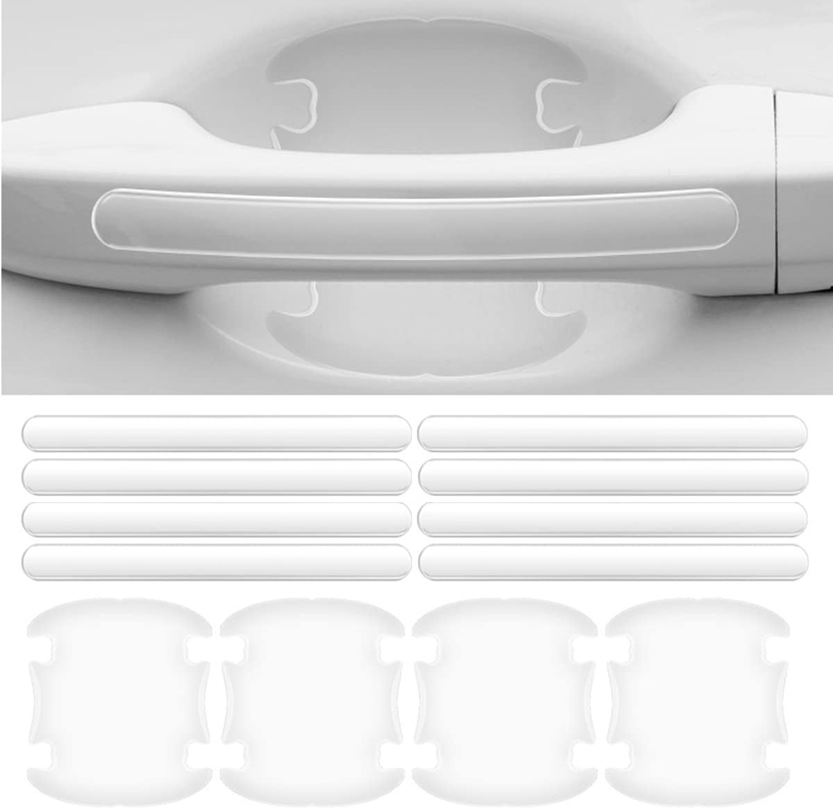 12 pegatinas protectoras antiarañazos para manija de puerta de coche.