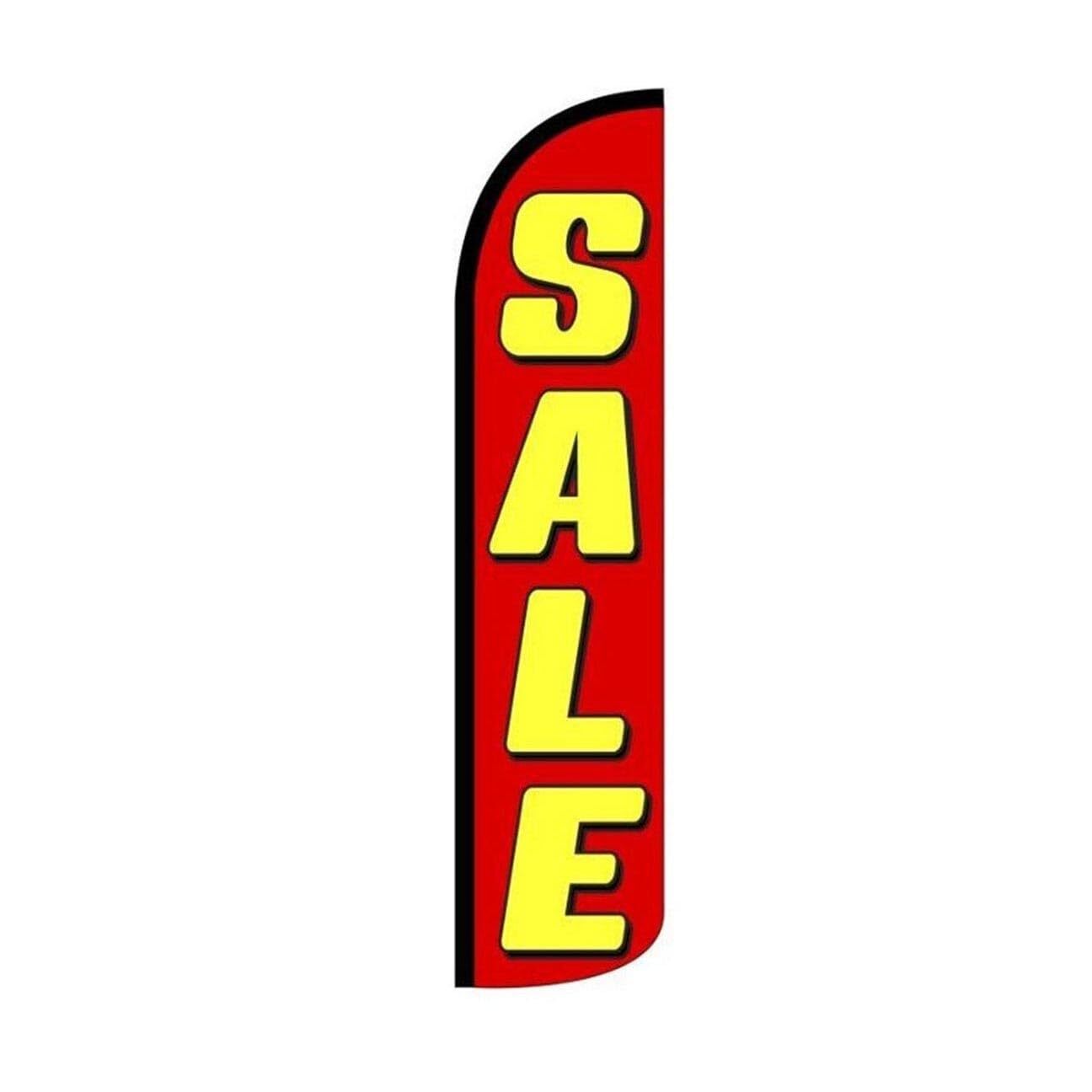 Sale Red & Yellow Swooper Flutter Windless Feather Flag | 3ft W x 11.5ft Tall