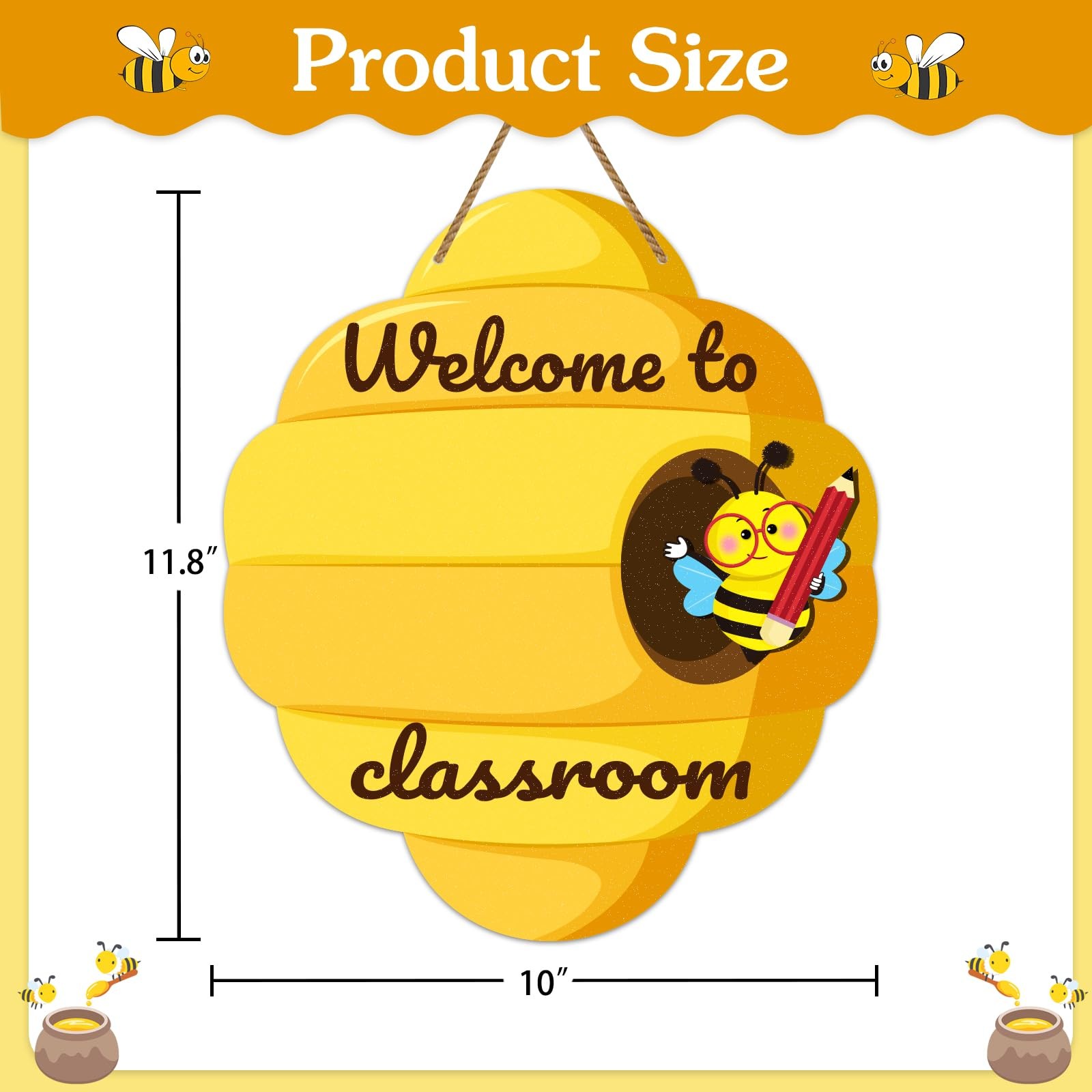 Welcome Sign for Classroom – 10”x11.8” Personalized Welcome to Our Class Si…
