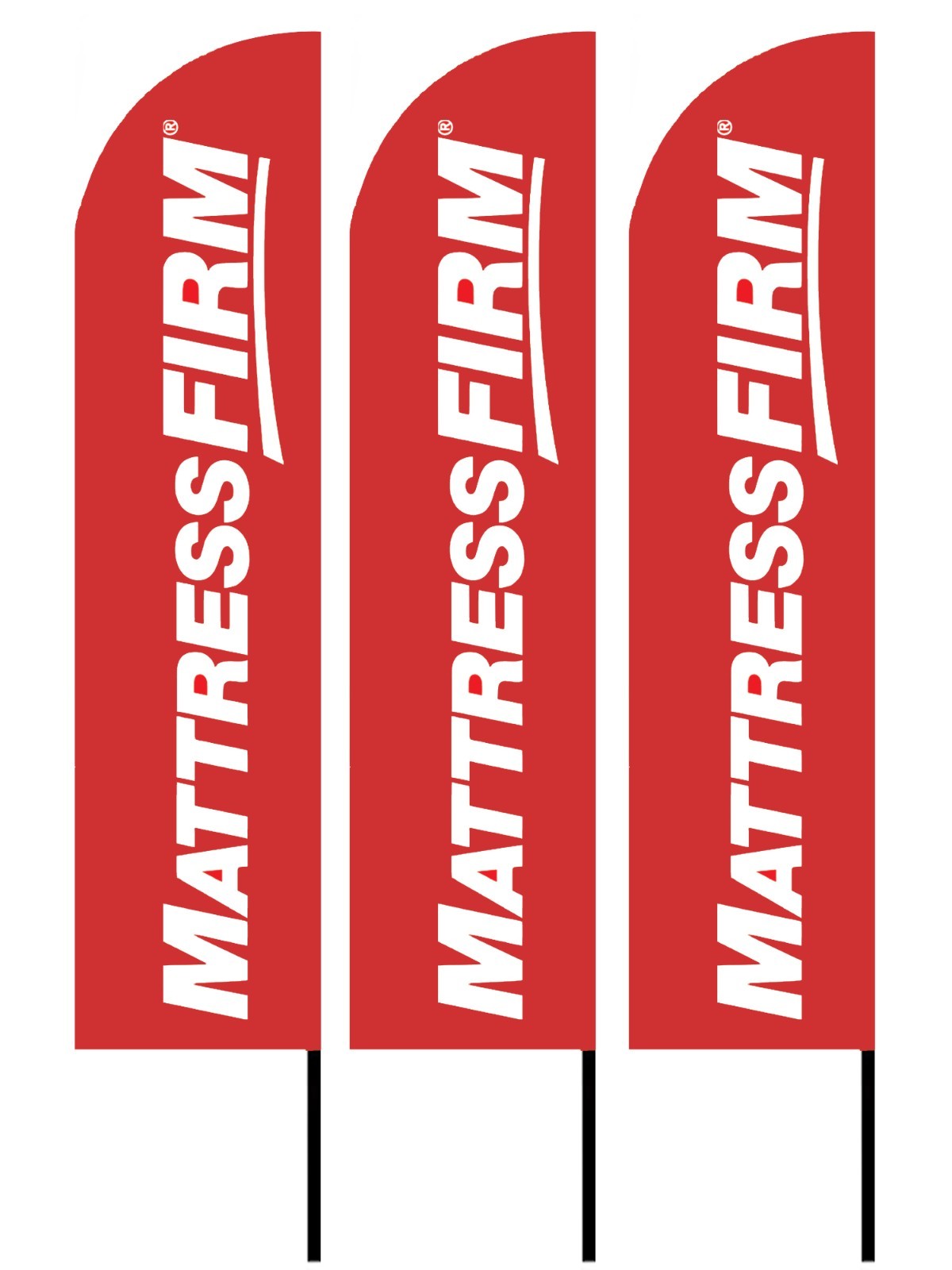 12ft Mattress Firm Outdoor Advertising Feather Flags (Pack of 3) – No Hardware