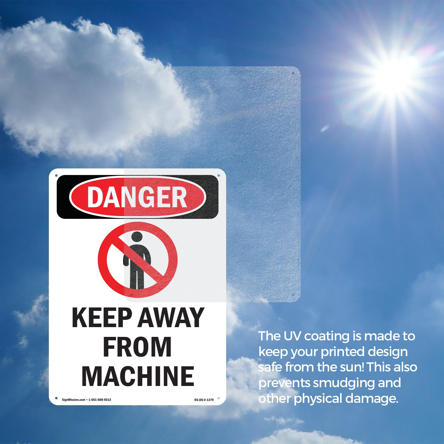 Keep Away From Machine OSHA Danger Sign Metal, Plastic, Or Decal – 5 or 10 Pack