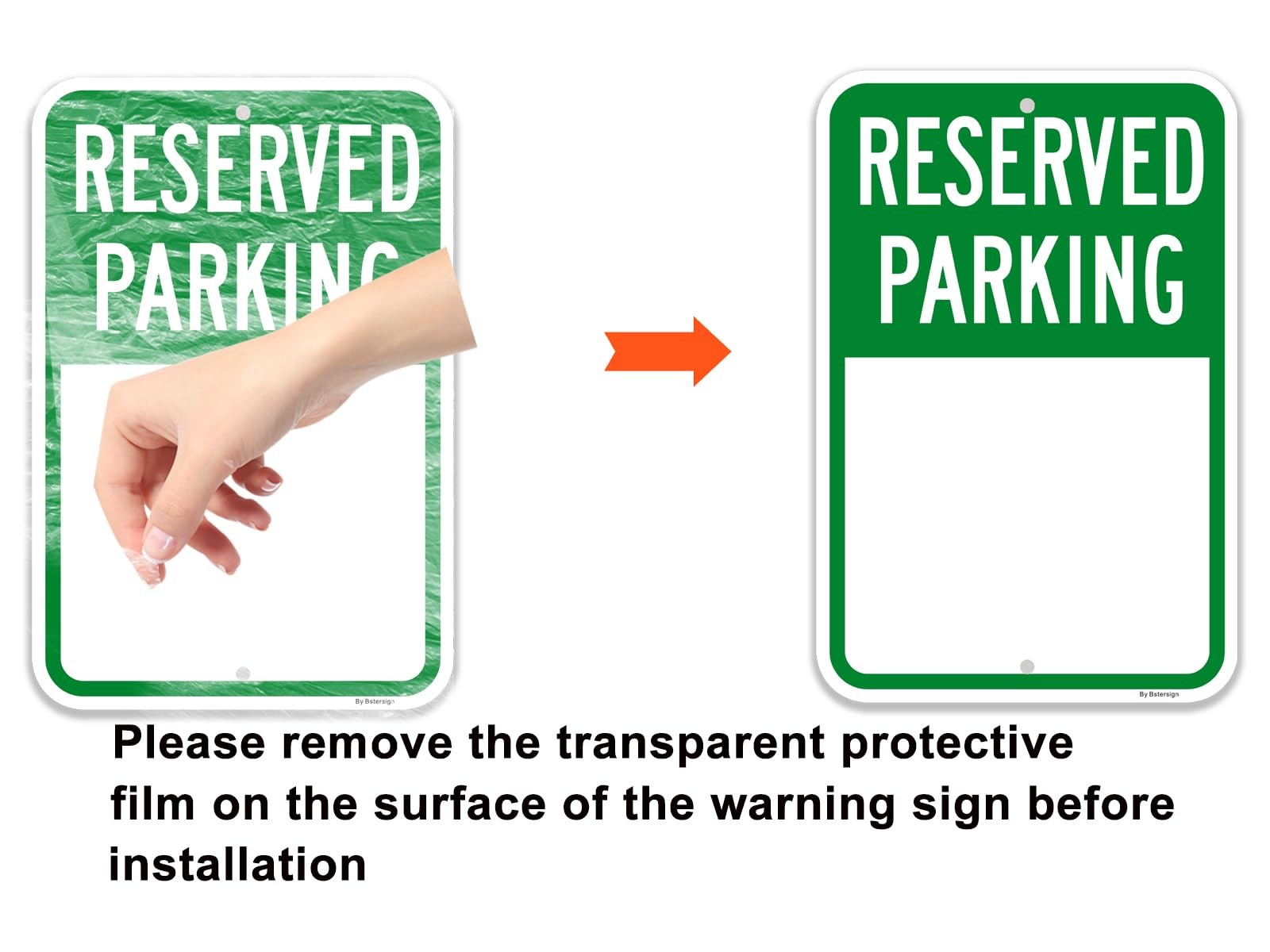 -Blank Reserved Parking Sign, Blank Write-On Sign, 12 x 18 Inches Reflective …