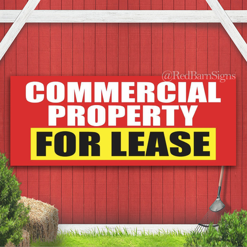 COMMERCIAL PROPERTY FOR LEASE Indoor Outdoor Banner Sign with grommets
