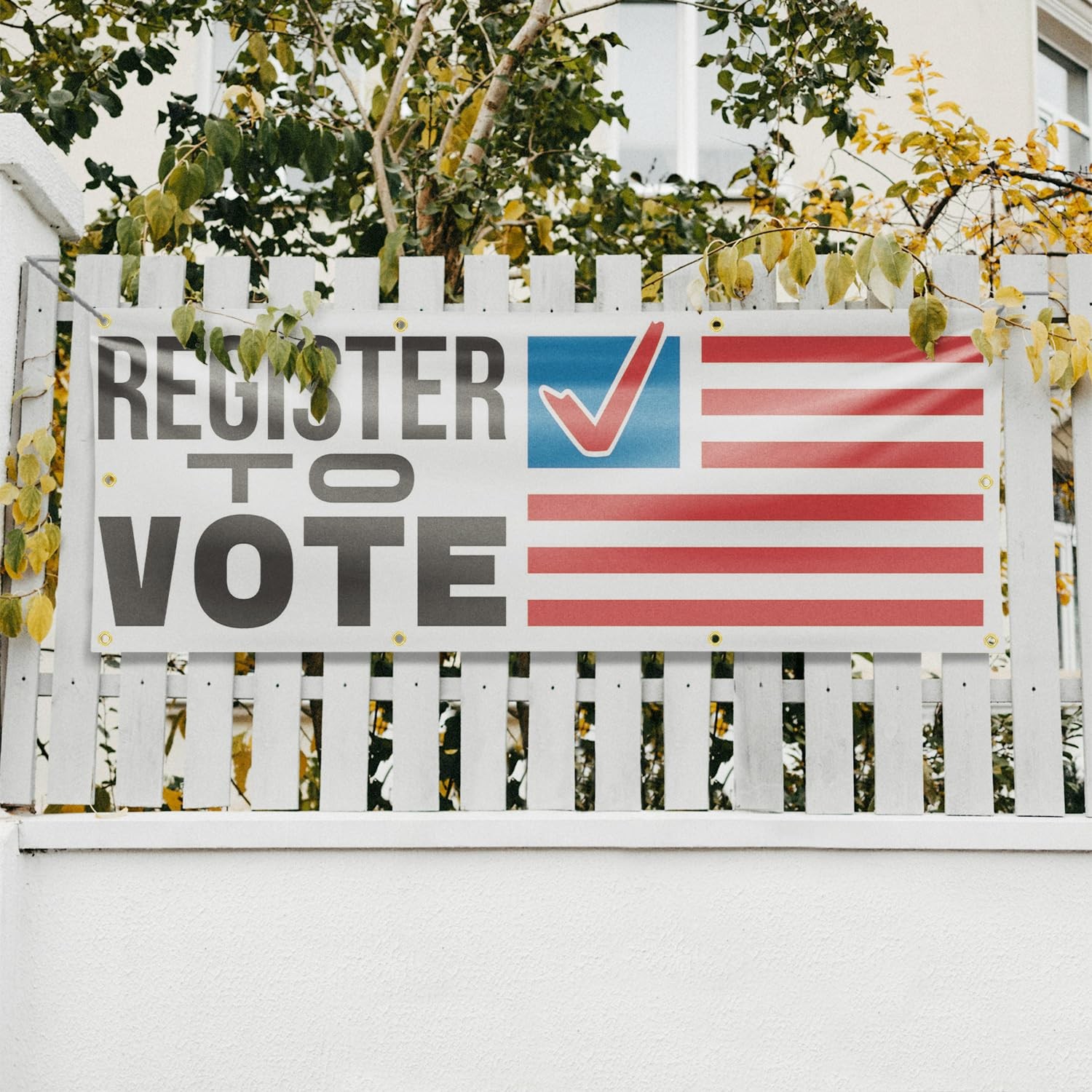 Signmission Register To Vote Banner Sign 36 X 96 13 Oz Vinyl Metal Single-Sided