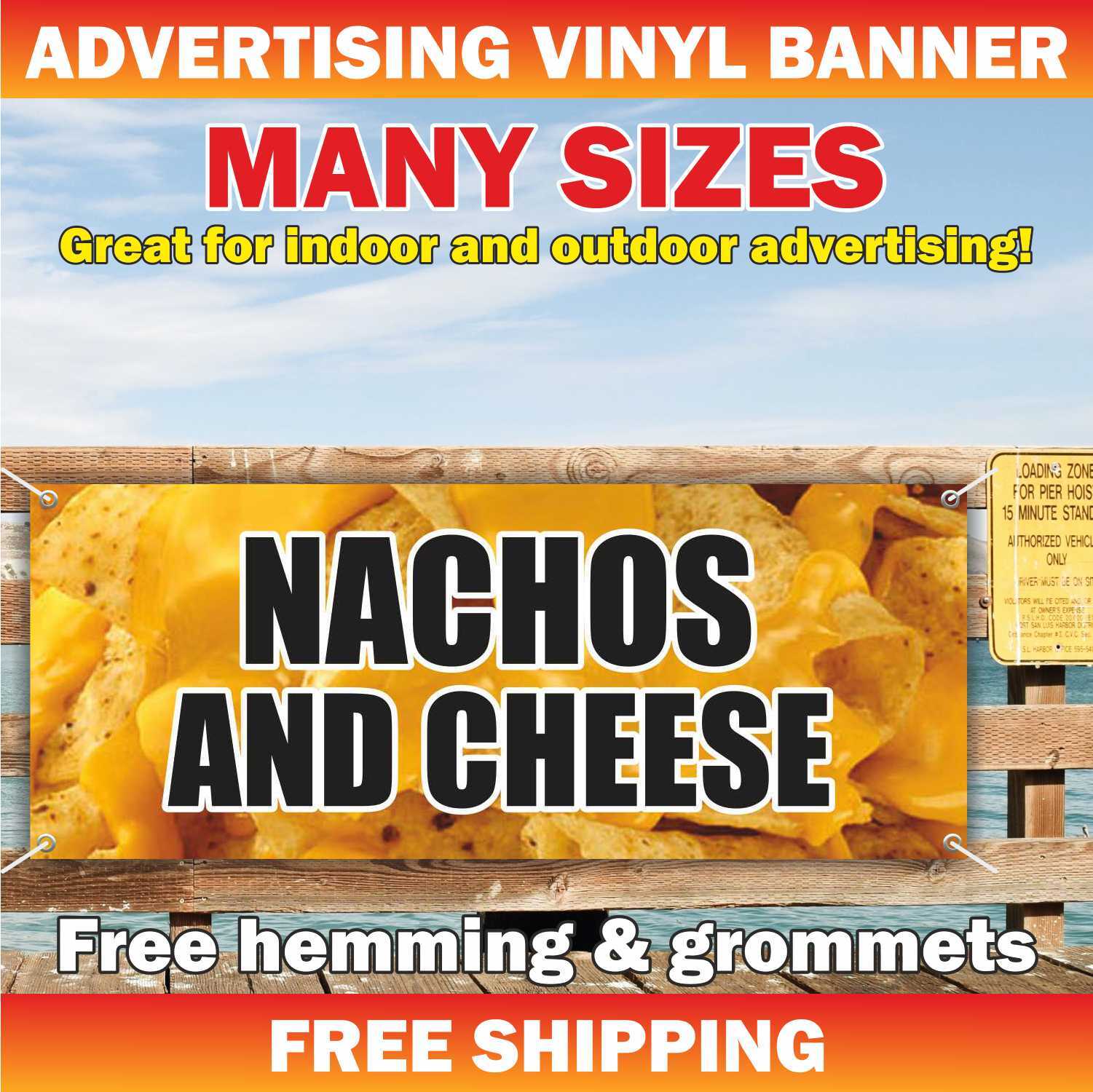 NACHOS CHEESE Advertising Banner Vinyl Mesh Sign tacos mexican food burritos