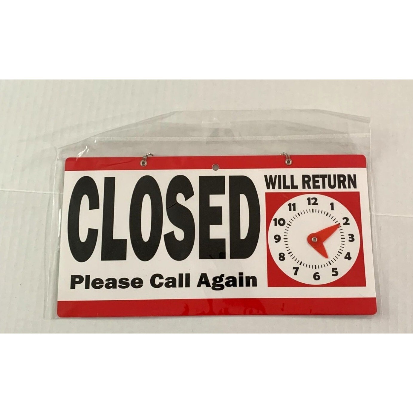 OPEN Closed Sign with Clock 6 in x 11.5 in