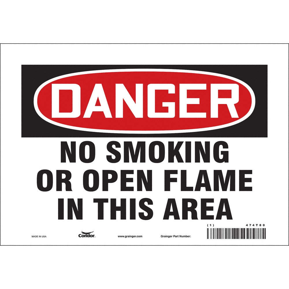 CONDOR 474T80 Safety Sign,7 inx10 in,Vinyl 474T80