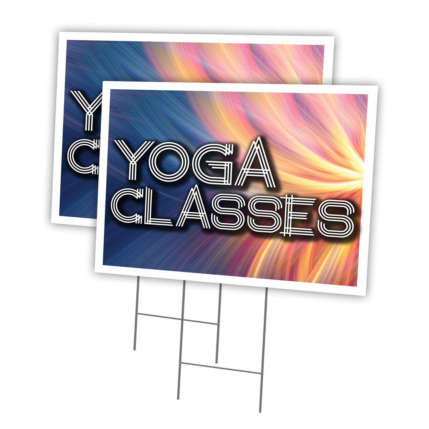 Yoga Classes Multi-Pack of Yard Signs & Stake Coroplast Studio Hatha Lyengar Vin
