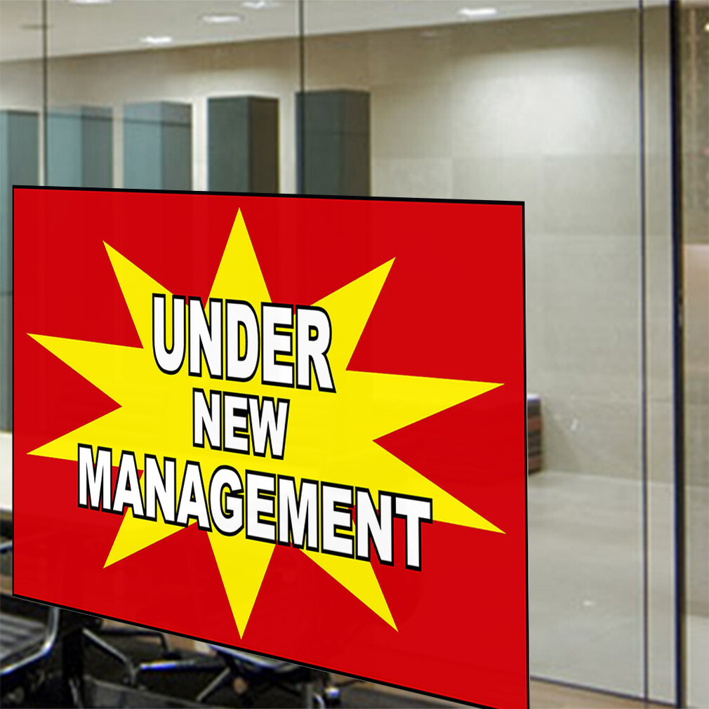 Decal Stickers Under New Management Red B Business Vinyl Store Sign Label