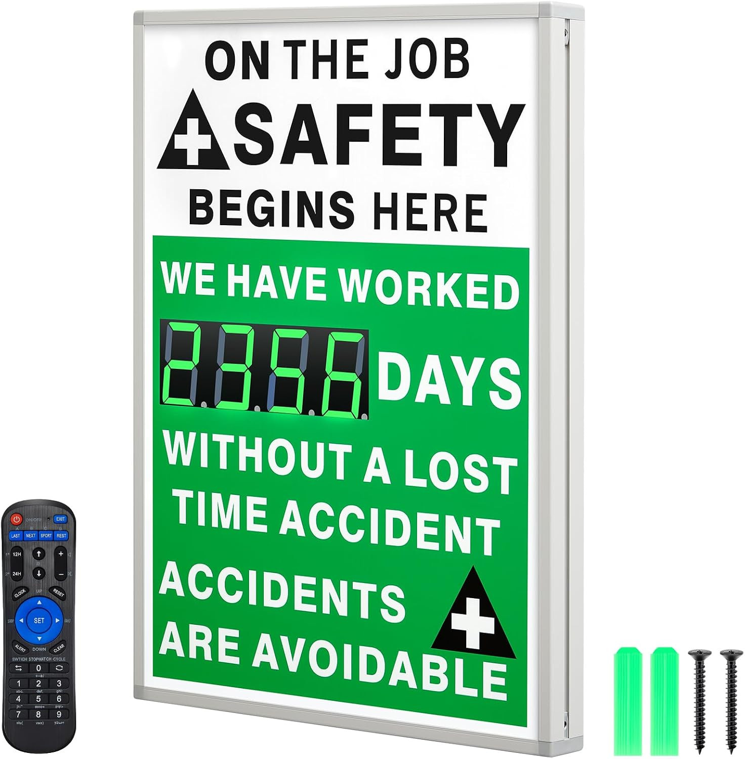 Days Safety Is the Priority without Accident Sign Electronic Safety Scoreboard 2