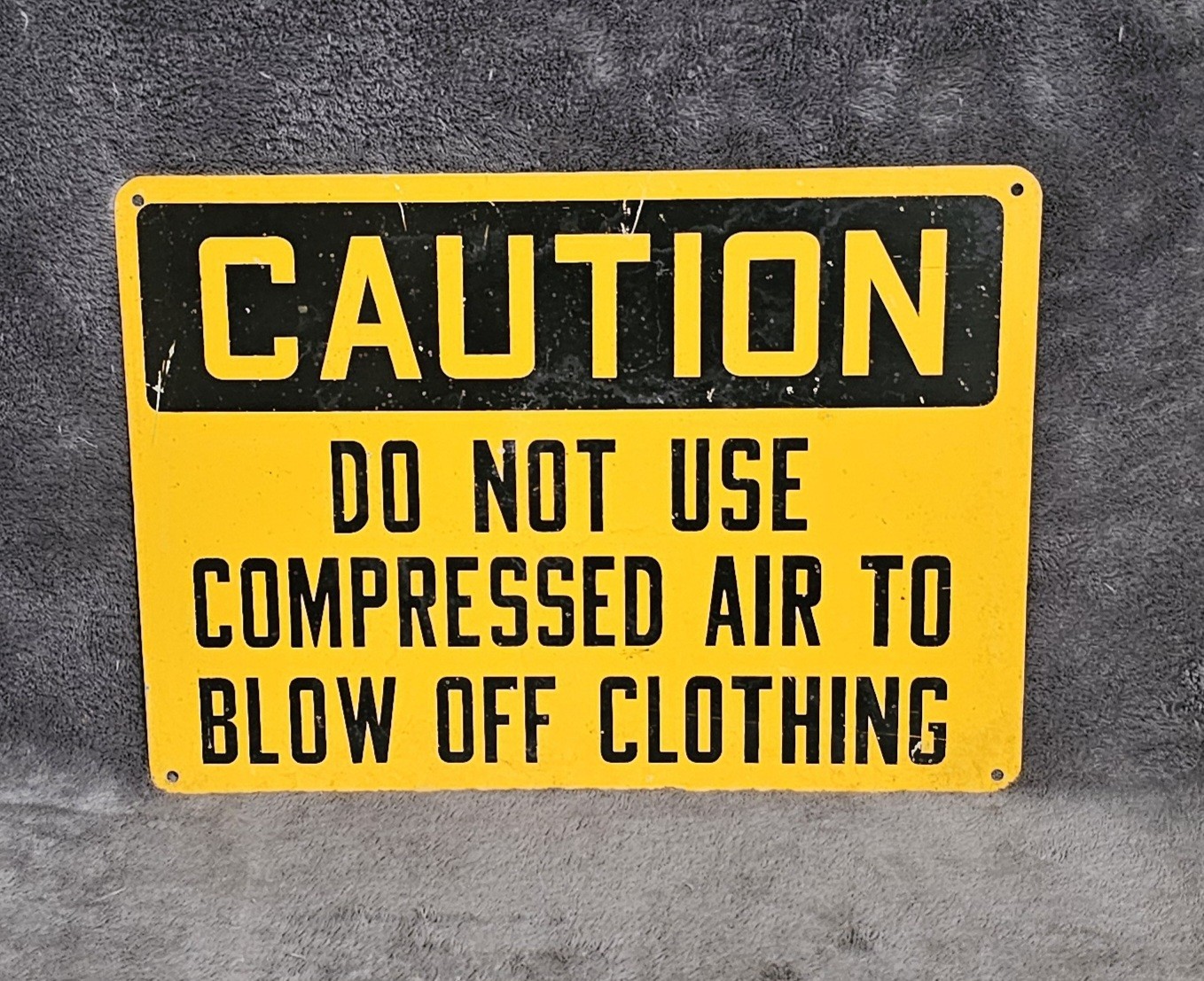 Industrial Mill Sign CAUTION COMPRESSED AIR WARNING Steel Wall Sign 10″×14″