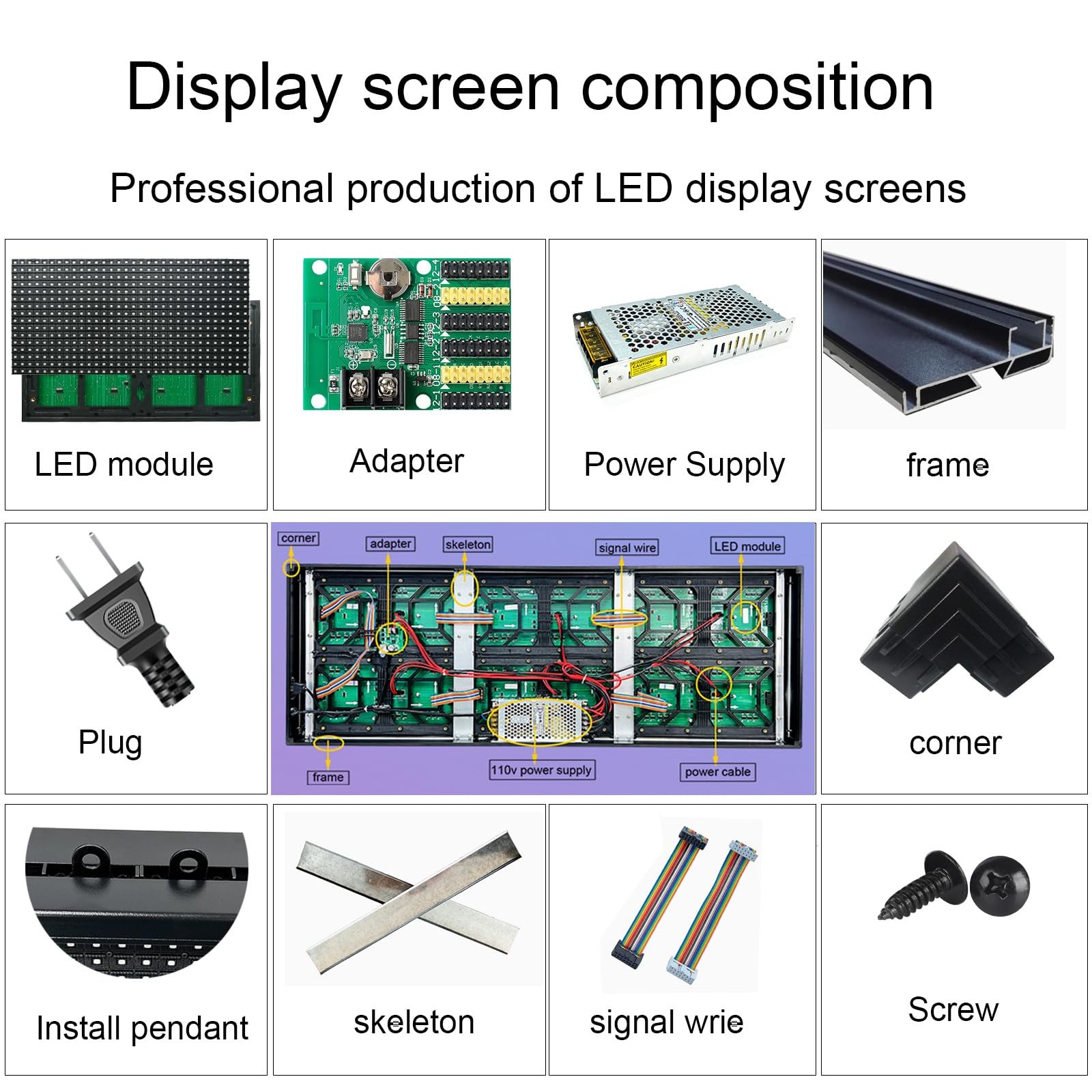P6 Programmable Scrolling Led Sign Custom Digital Signage Displays 40″X17″