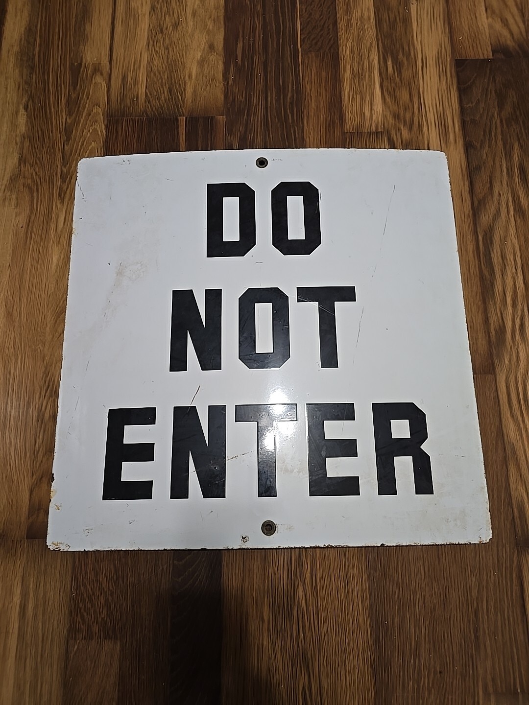 Antique 1950s One Way Do Not Enter Porcelain Sign 24×24 Glossy ADVERTISING