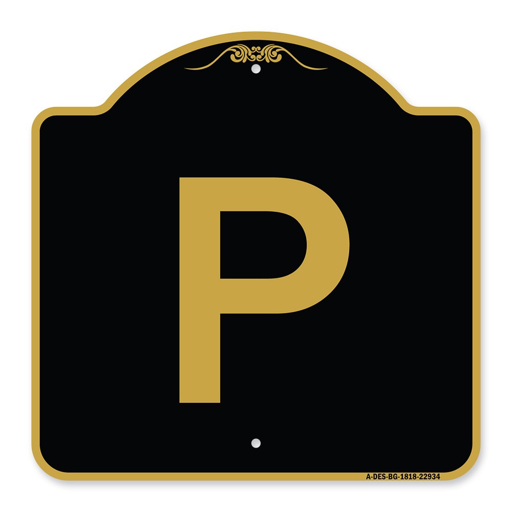 Designer Series – Sign with Letter P Heavy Gauge Aluminum Architectural Sign