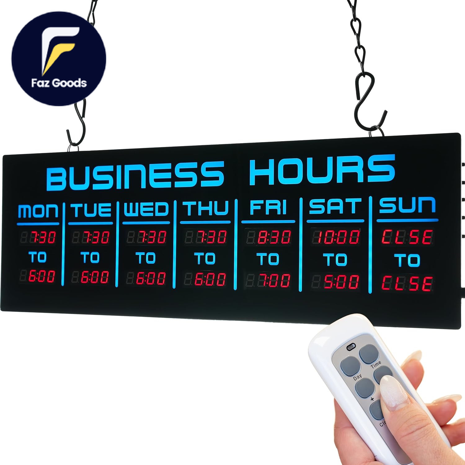 Digital Business Hours Sign by Electronic Programmable Hours of Operation Signs