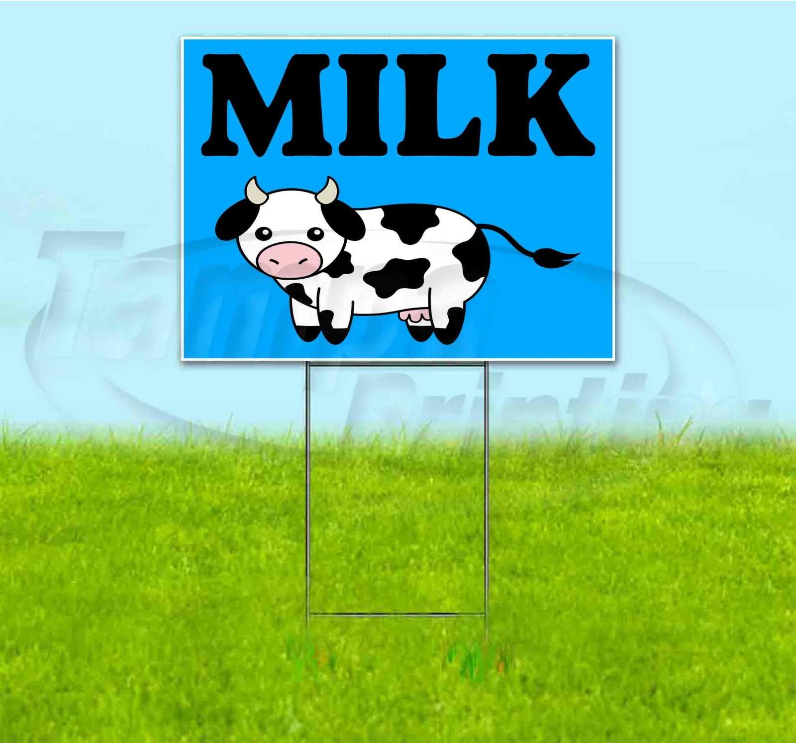 MILK 18×24 Yard Sign WITH STAKE Corrugated Bandit USA BUSINESS DAIRY